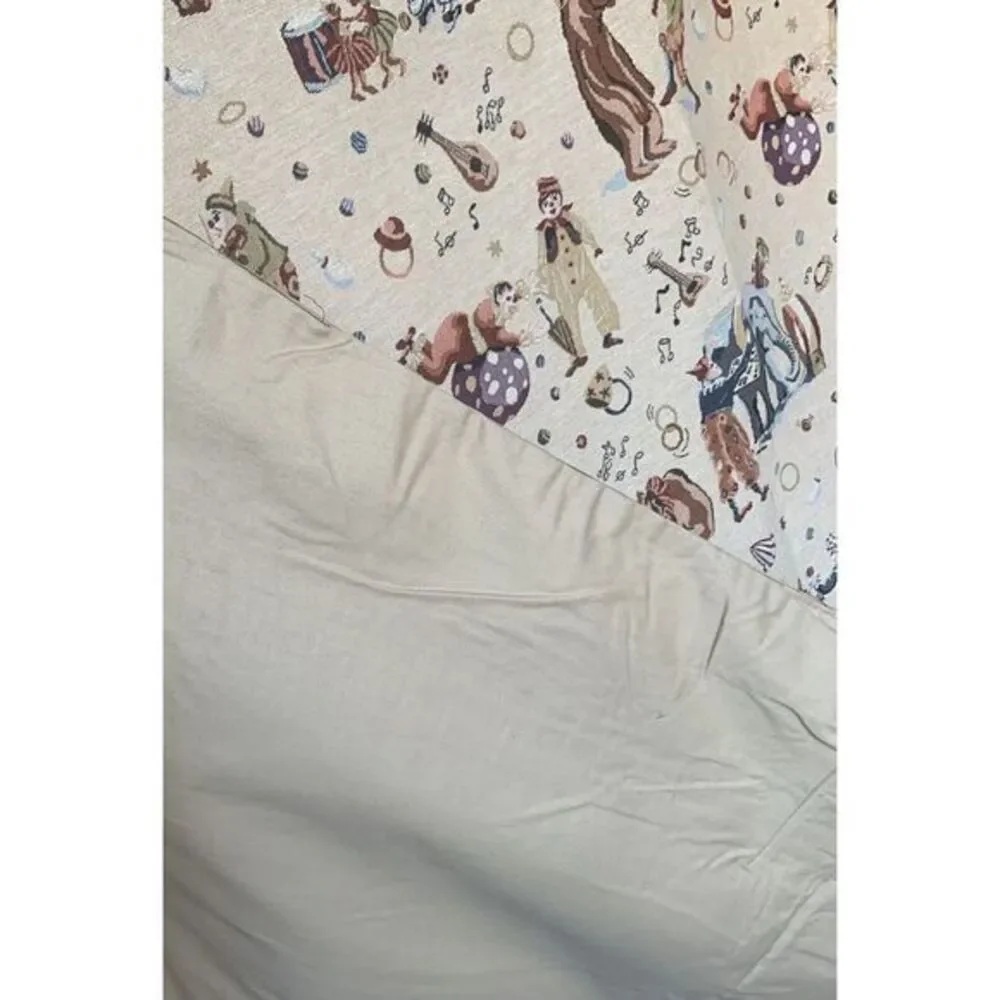 Metrax Vintage Clown Circus Bear Elephant Tan Tapestry quilt Large‎ unique
